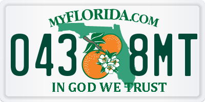 FL license plate 0438MT
