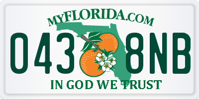 FL license plate 0438NB