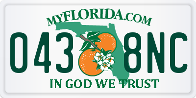 FL license plate 0438NC
