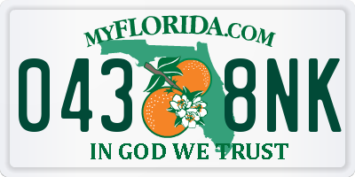 FL license plate 0438NK