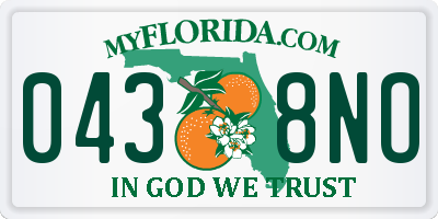 FL license plate 0438NO