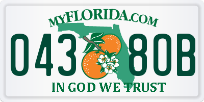 FL license plate 0438OB