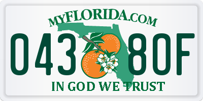 FL license plate 0438OF