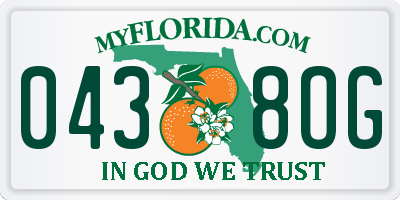 FL license plate 0438OG