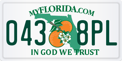 FL license plate 0438PL