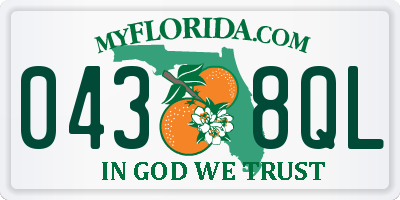 FL license plate 0438QL