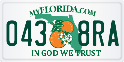 FL license plate 0438RA
