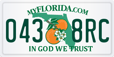 FL license plate 0438RC