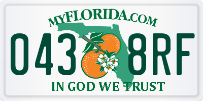 FL license plate 0438RF