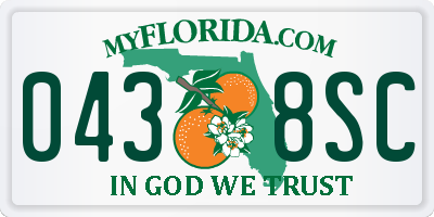 FL license plate 0438SC