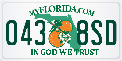 FL license plate 0438SD