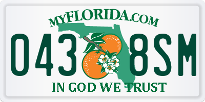 FL license plate 0438SM