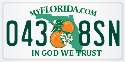 FL license plate 0438SN