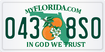 FL license plate 0438SO