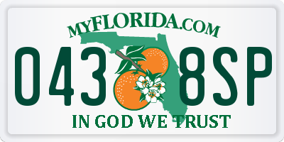 FL license plate 0438SP