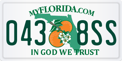FL license plate 0438SS