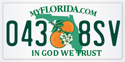 FL license plate 0438SV