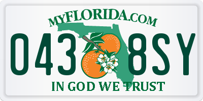 FL license plate 0438SY