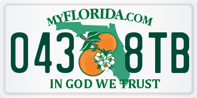 FL license plate 0438TB