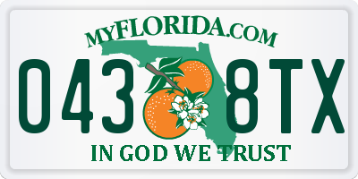 FL license plate 0438TX