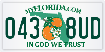 FL license plate 0438UD