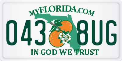 FL license plate 0438UG