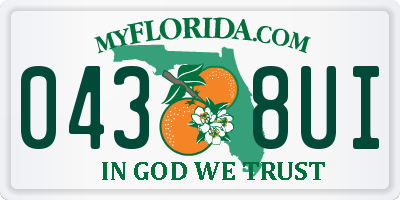FL license plate 0438UI