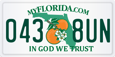 FL license plate 0438UN