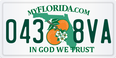 FL license plate 0438VA