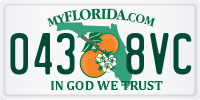 FL license plate 0438VC