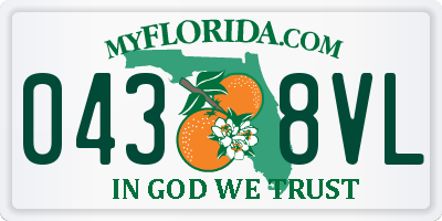 FL license plate 0438VL
