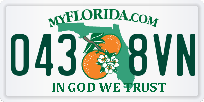FL license plate 0438VN