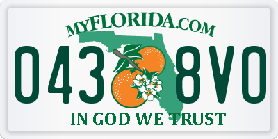 FL license plate 0438VO