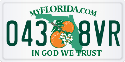 FL license plate 0438VR