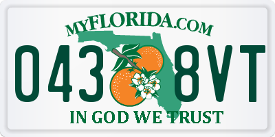 FL license plate 0438VT
