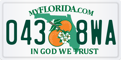 FL license plate 0438WA