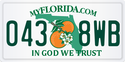 FL license plate 0438WB