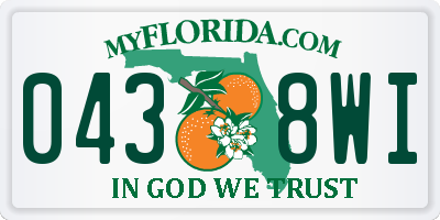 FL license plate 0438WI