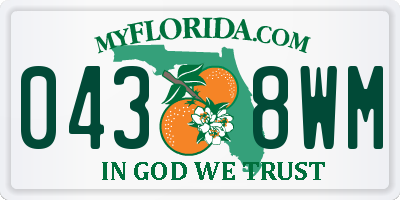 FL license plate 0438WM