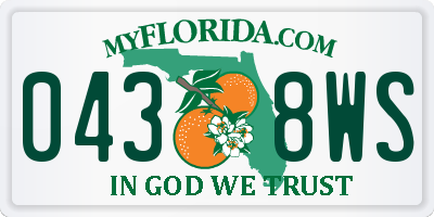 FL license plate 0438WS