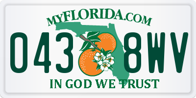 FL license plate 0438WV
