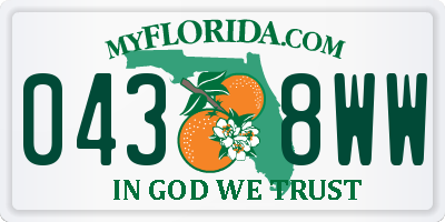 FL license plate 0438WW