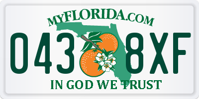FL license plate 0438XF