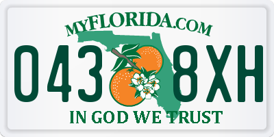 FL license plate 0438XH