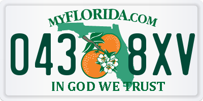 FL license plate 0438XV