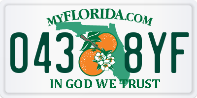 FL license plate 0438YF