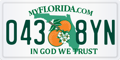 FL license plate 0438YN