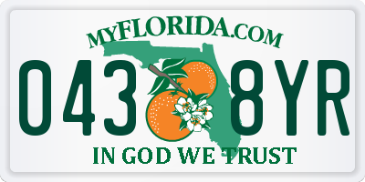 FL license plate 0438YR