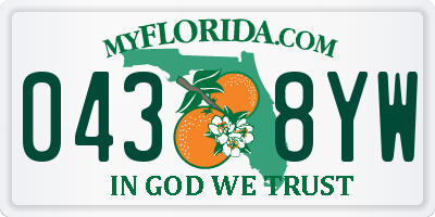 FL license plate 0438YW