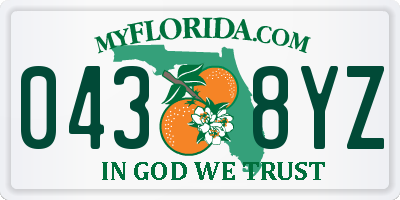 FL license plate 0438YZ